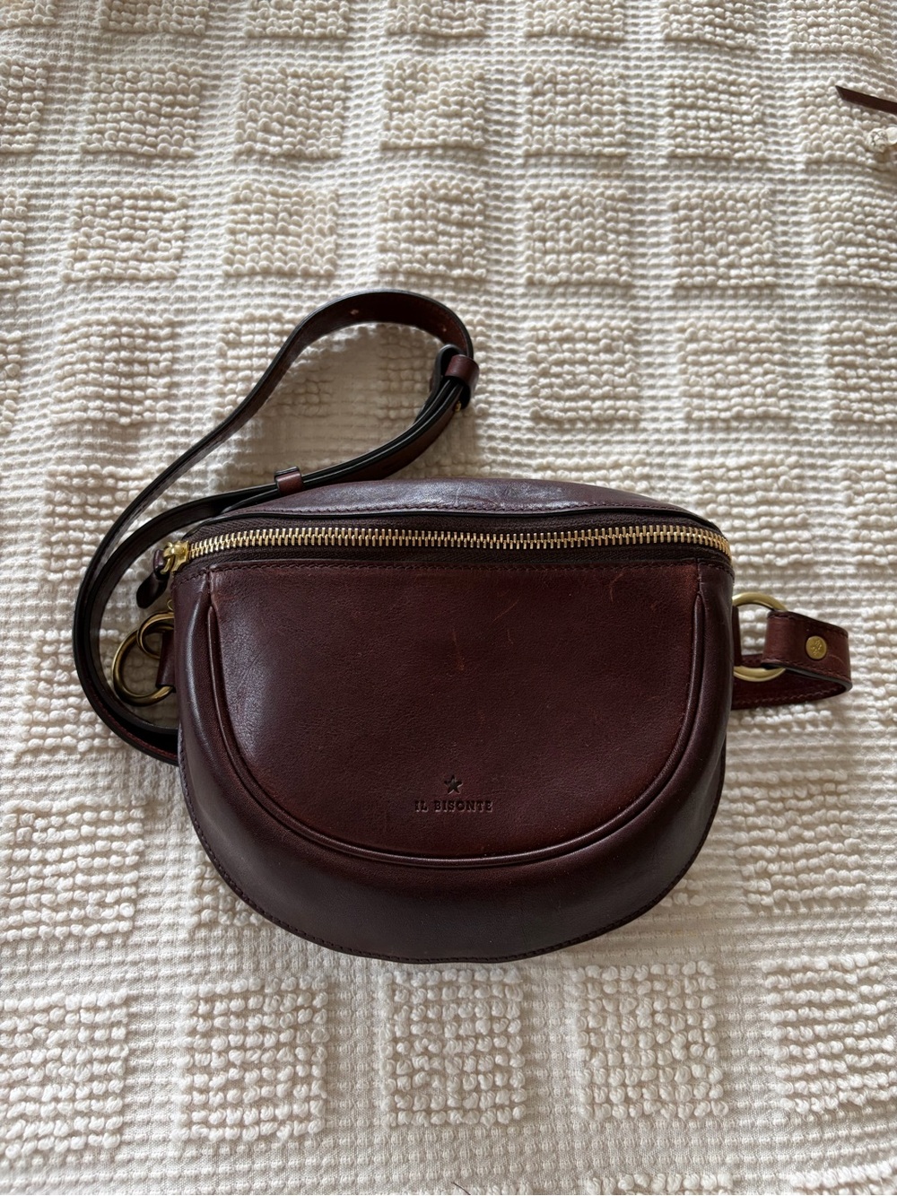 Il Bisonte Oliveta Leather Belt Bag - Caffe